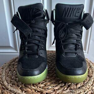 Nike Black and Green High-Tops